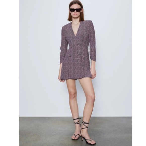 Zara Floral Print Double Breasted Blazer Jumpsuit - Picture 9 of 9